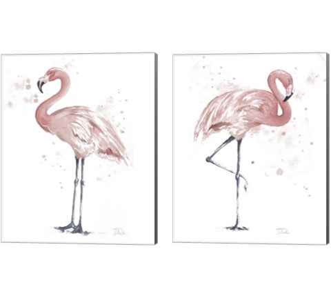Flamingo Stand 2 Piece Canvas Print Set by Patricia Pinto