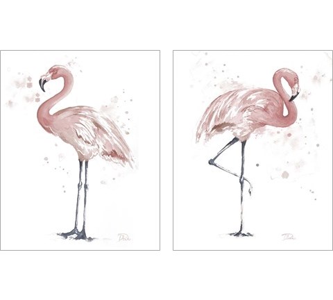 Flamingo Stand 2 Piece Art Print Set by Patricia Pinto