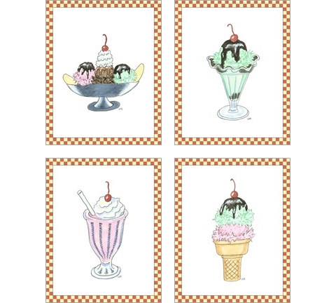 Ice Cream Parlor 4 Piece Art Print Set by Virginia a. Roper