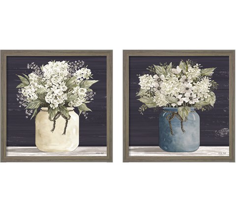 White Flowers 2 Piece Framed Art Print Set by Cindy Jacobs