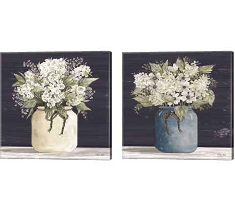 White Flowers 2 Piece Canvas Print Set by Cindy Jacobs