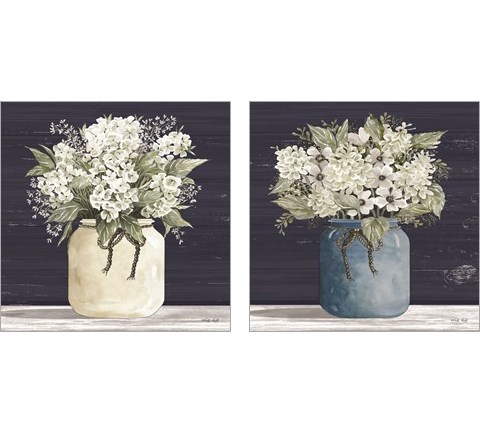 White Flowers 2 Piece Art Print Set by Cindy Jacobs
