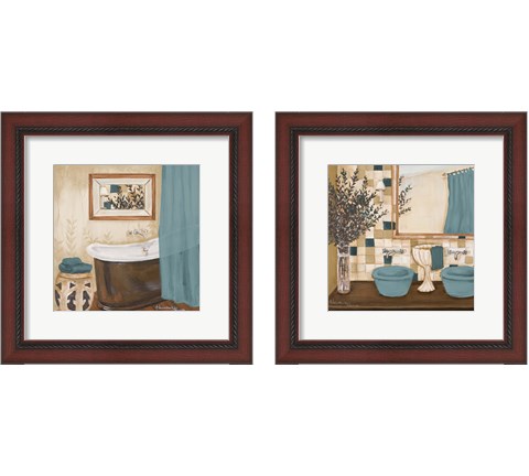 Blue Zen Bath 2 Piece Framed Art Print Set by Hakimipour - Ritter