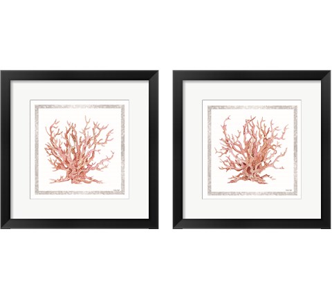 Pink Coastal Coral  2 Piece Framed Art Print Set by Cindy Jacobs