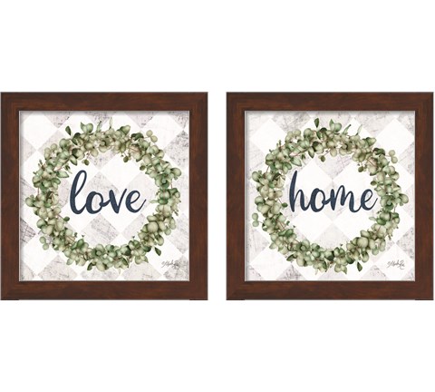 Eucalyptus Wreath 2 Piece Framed Art Print Set by Marla Rae