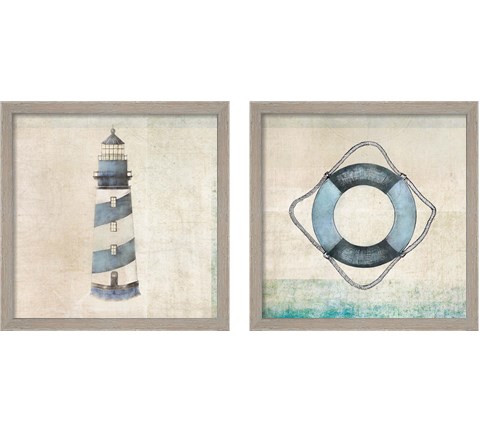 Blue Nautical 2 Piece Framed Art Print Set by JMB Designs