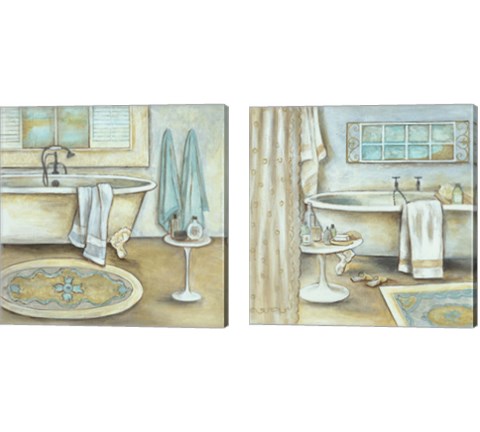 Soft Bath 2 Piece Canvas Print Set by R. RIG