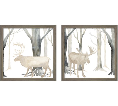 Winter Forest Animal 2 Piece Framed Art Print Set by Tara Reed