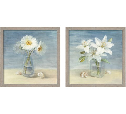 Flowers and Shells 2 Piece Framed Art Print Set by Danhui Nai