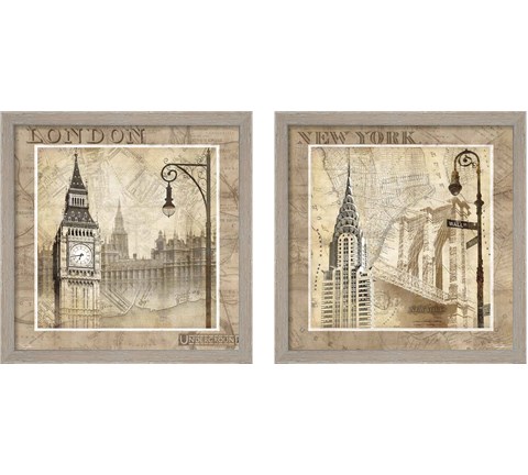 City 2 Piece Framed Art Print Set by Keith Mallett