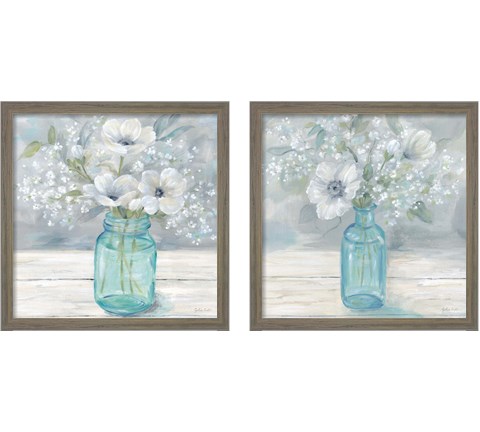 Vintage Jar Bouquet 2 Piece Framed Art Print Set by Cynthia Coulter