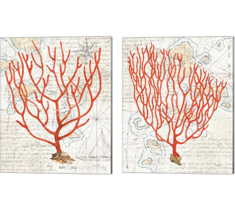 Textured Coral 2 Piece Canvas Print Set by Avery Tillmon