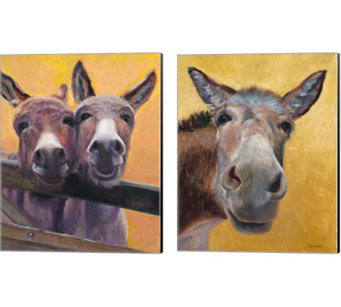 Adorable Donkey 2 Piece Canvas Print Set by Marless Fellows