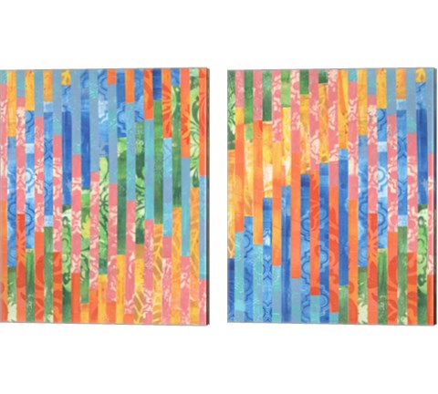 Quilted Monoprints 2 Piece Canvas Print Set by Regina Moore