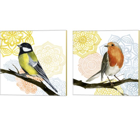 Mandala Bird 2 Piece Canvas Print Set by Grace Popp