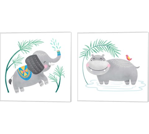 Safari Cuties  2 Piece Canvas Print Set by Noonday Design