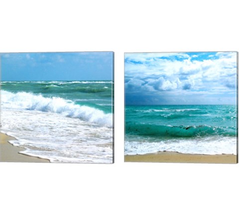 Teal Surf 2 Piece Canvas Print Set by Nick Biscardi