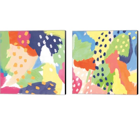 Bright Life Blue Green 2 Piece Canvas Print Set by Mary Urban