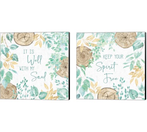 Natures Leaves 2 Piece Canvas Print Set by Beth Grove