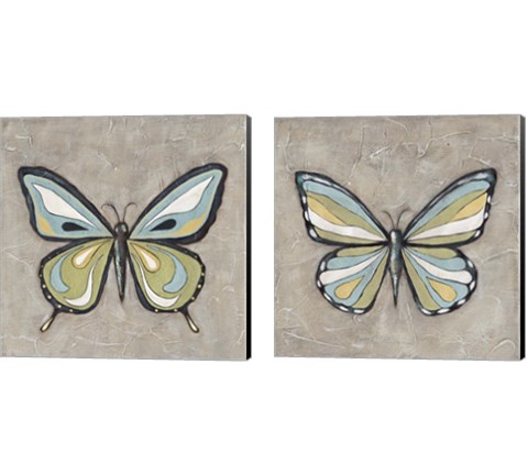 Graphic Spring Butterfly 2 Piece Canvas Print Set by Jade Reynolds