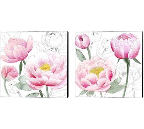 May Peonies 2 Piece Canvas Print Set by Grace Popp