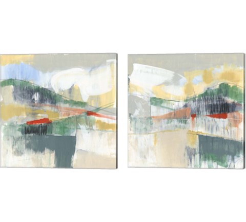 Abstracted Mountainscape 2 Piece Canvas Print Set by Jennifer Goldberger
