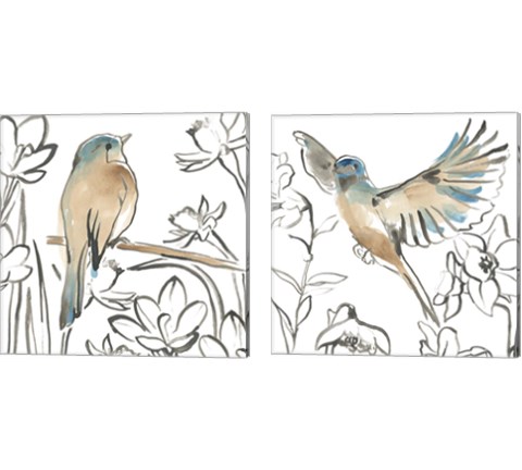 Songbird Meadow 2 Piece Canvas Print Set by June Erica Vess