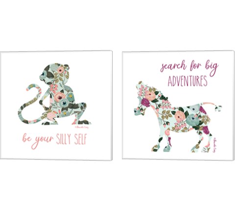 Be Your Silly Self 2 Piece Canvas Print Set by Shawnda Craig