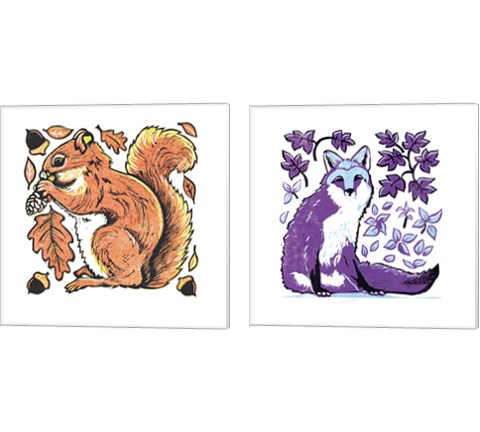 Colorful Animals 2 Piece Canvas Print Set by Lisa Kesler
