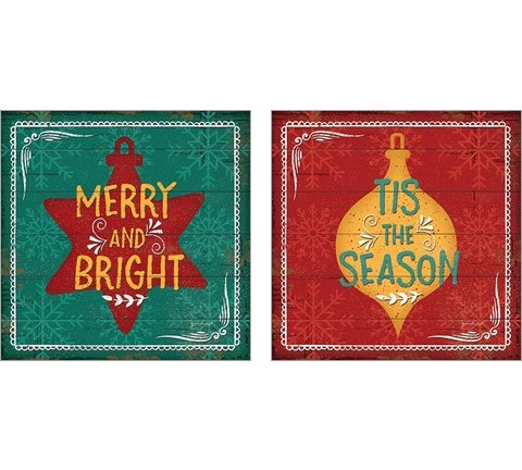 Merry and Bright 2 Piece Art Print Set by Jennifer Pugh
