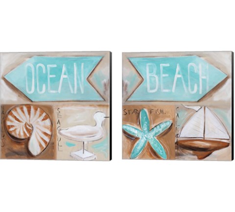 Beach & Ocean 2 Piece Canvas Print Set by Amanda J. Brooks