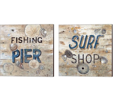 Fishing Pier 2 Piece Canvas Print Set by Arnie Fisk