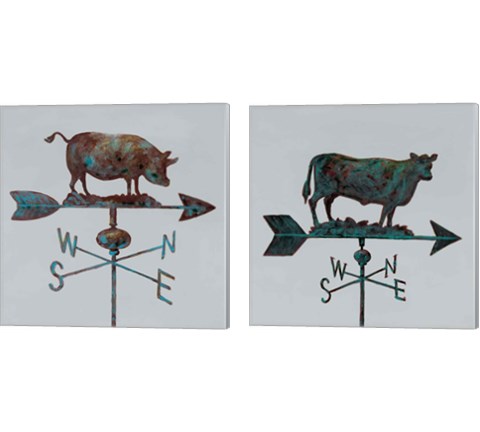 Rural Relic Cow 2 Piece Canvas Print Set by Arnie Fisk