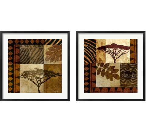 Acacia Sunrise 2 Piece Framed Art Print Set by Keith Mallett