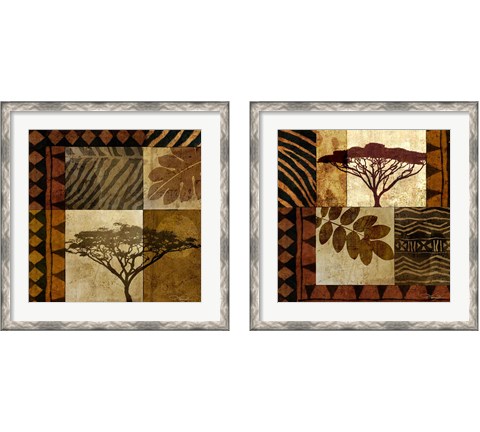 Acacia Sunrise 2 Piece Framed Art Print Set by Keith Mallett