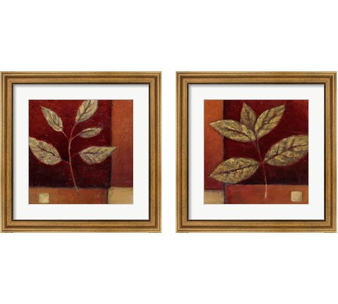 Crimson Leaf Study 2 Piece Framed Art Print Set by Ursula Salemink-Roos