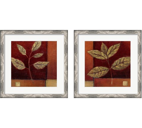 Crimson Leaf Study 2 Piece Framed Art Print Set by Ursula Salemink-Roos