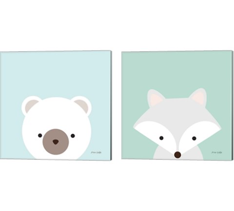 Cuddly Animal 2 Piece Canvas Print Set by Ann Kelle