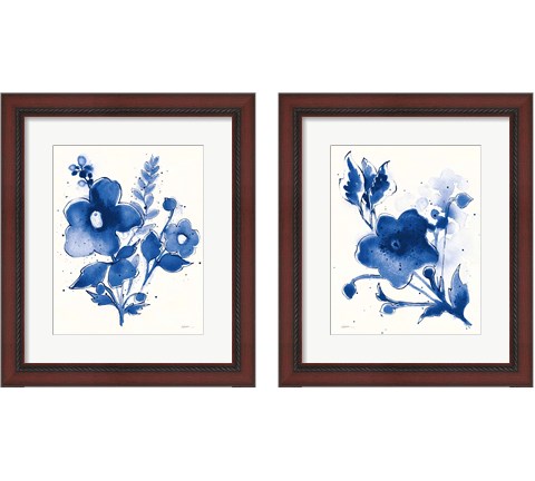 Independent Blooms Blue 2 Piece Framed Art Print Set by Shirley Novak