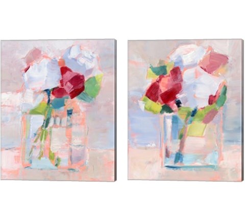 Abstract Flowers in Vase 2 Piece Canvas Print Set by Ethan Harper