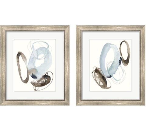Blue & Umber Rounds 2 Piece Framed Art Print Set by Jennifer Goldberger