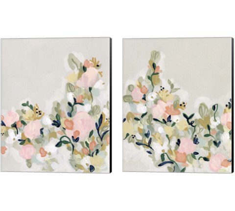 Blushing Blooms 2 Piece Canvas Print Set by June Erica Vess