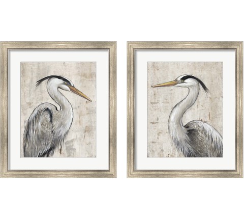 Grey Heron 2 Piece Framed Art Print Set by Timothy O'Toole