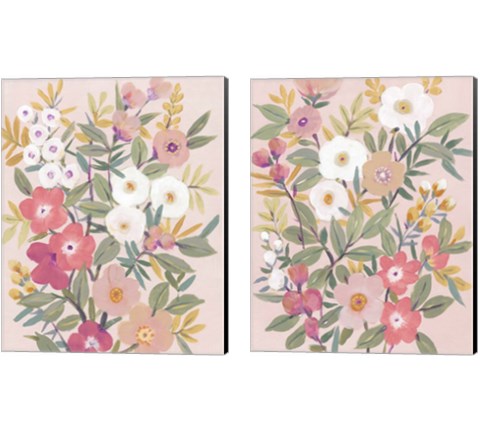 Pretty Pink Floral 2 Piece Canvas Print Set by Timothy O'Toole