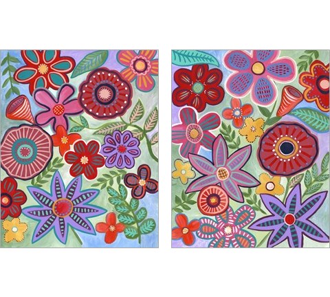 Colorful Flores 2 Piece Art Print Set by Regina Moore
