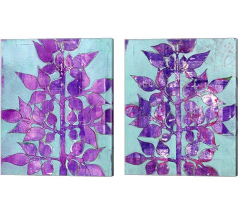 Purple Planta 2 Piece Canvas Print Set by Regina Moore