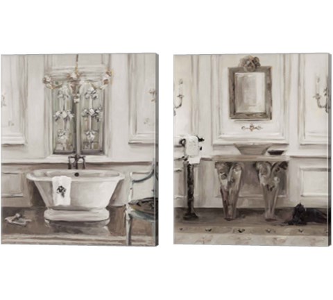 Classical Bath 2 Piece Canvas Print Set by Marilyn Hageman
