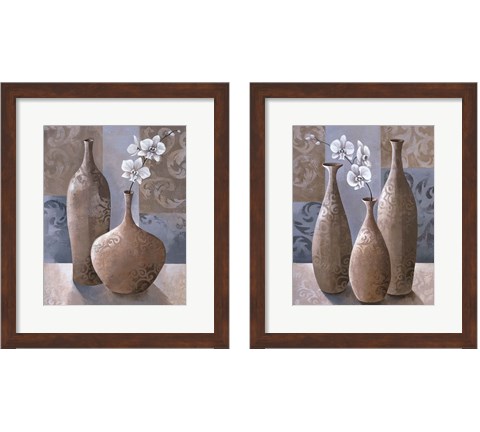 Silver Orchids 2 Piece Framed Art Print Set by Keith Mallett