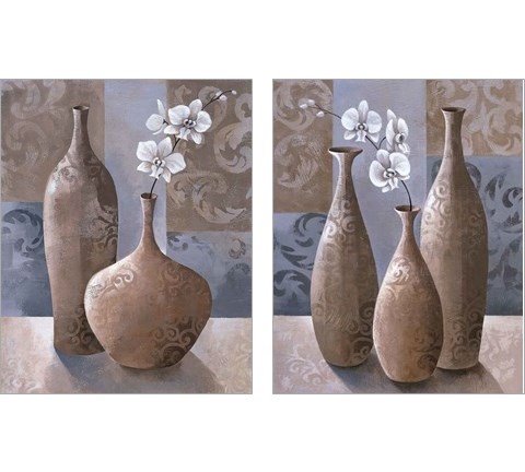 Silver Orchids 2 Piece Art Print Set by Keith Mallett