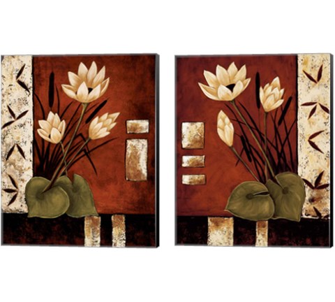 Lotus Silhouette 2 Piece Canvas Print Set by Krista Sewell